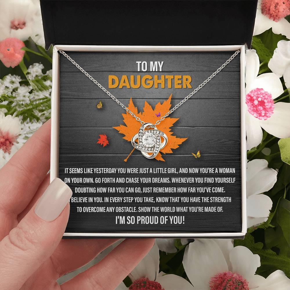 Gift for Daughter - You Can Go - Love Knot Pendant Necklace - Mallard Moon Gift Shop