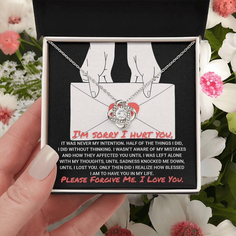 Apology Gift for Girlfriend, Wife, Soulmate-Sorry, Without Thinking - Love Knot Pendant Necklace - Mallard Moon Gift Shop