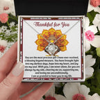 Thanksgiving Gift for Her – “Into My Heart” Love Knot Necklace with Message Card | Heartfelt Gift of Gratitude