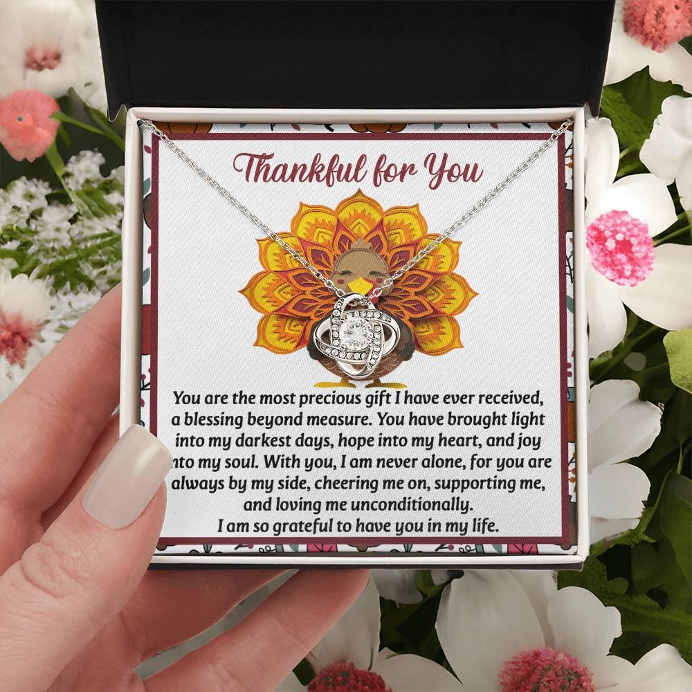 Gift for Thanksgiving - Into My Heart - Love Knot Pendant Necklace - Mallard Moon Gift Shop