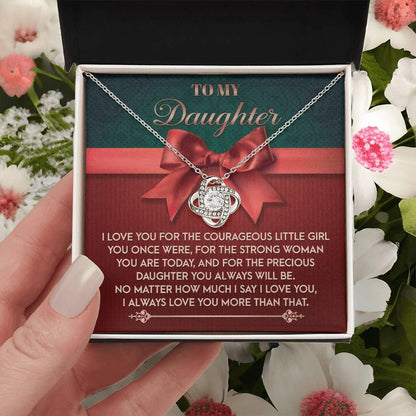 Gift for Daughter - Always Will Be - Love Knot Pendant Necklace - Mallard Moon Gift Shop