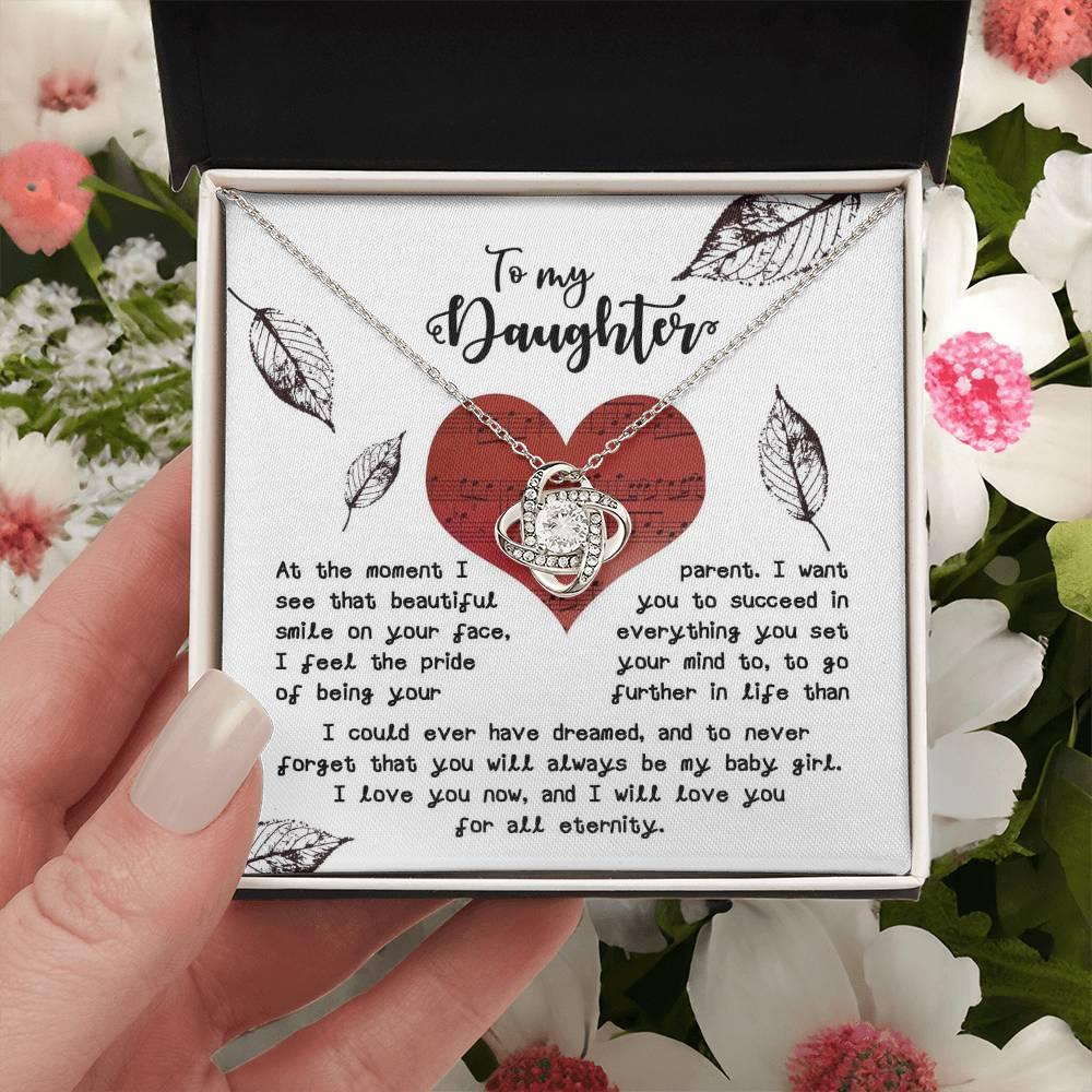 Gift for Daughter - On Your Face - Love Knot Pendant Necklace - Mallard Moon Gift Shop