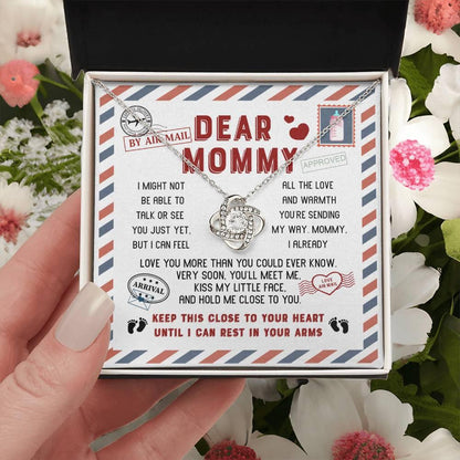 Mommy-Little Face To My Mom - Love Knot Necklace - Mallard Moon Gift Shop