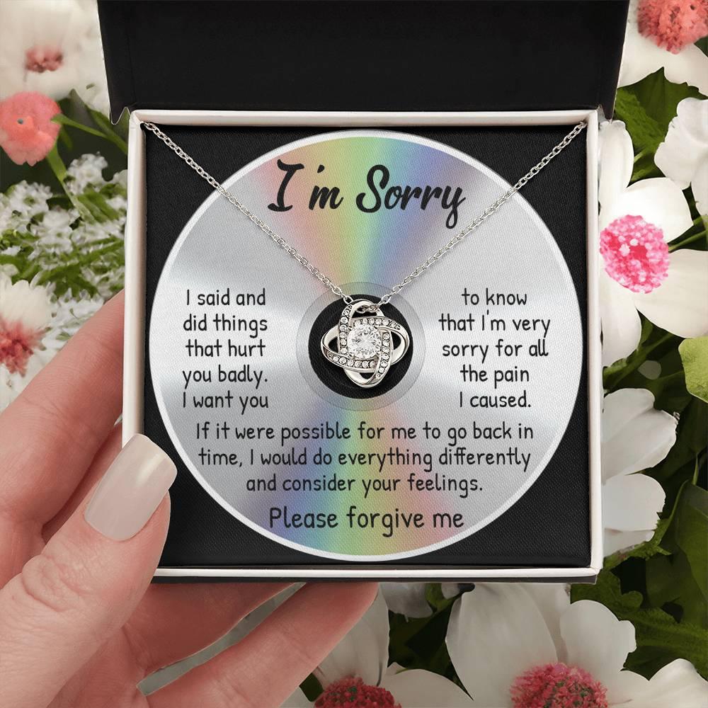 Apology Gift for Girlfriend, Wife, Soulmate - Sorry, Back In Time - Love Knot Pendant Necklace - Mallard Moon Gift Shop