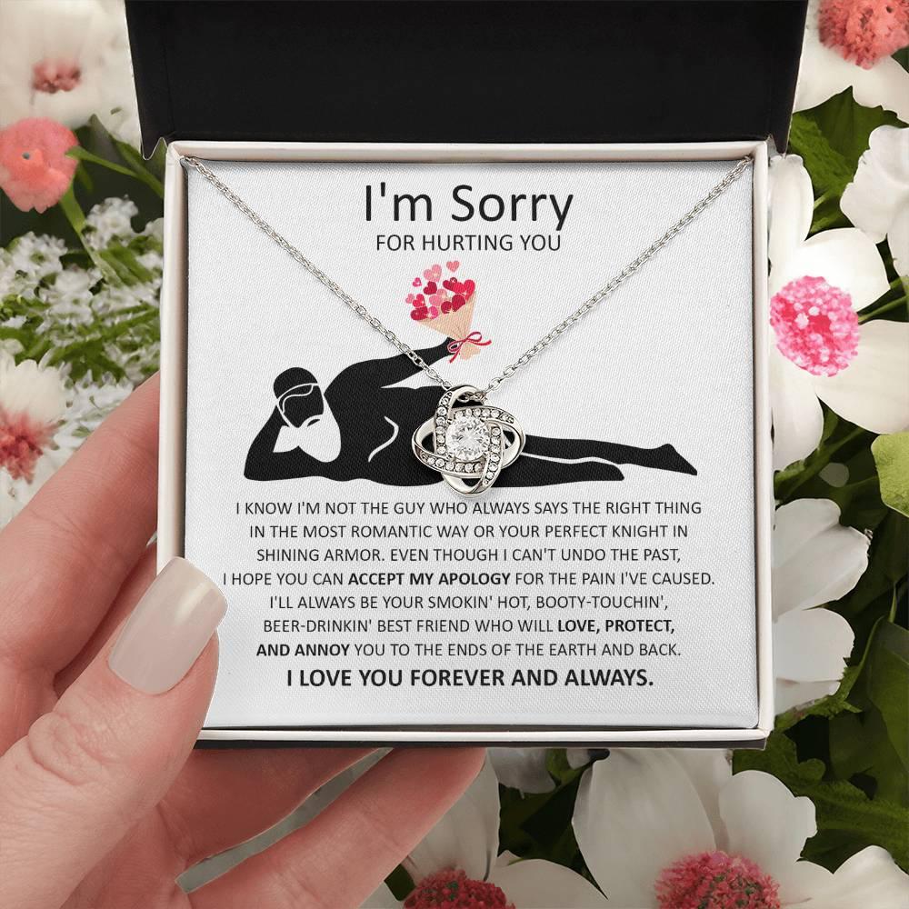 Apology Gift for Girlfriend, Wife, Soulmate - Sorry, The Most Romantic - Love Knot Pendant Necklace - Mallard Moon Gift Shop