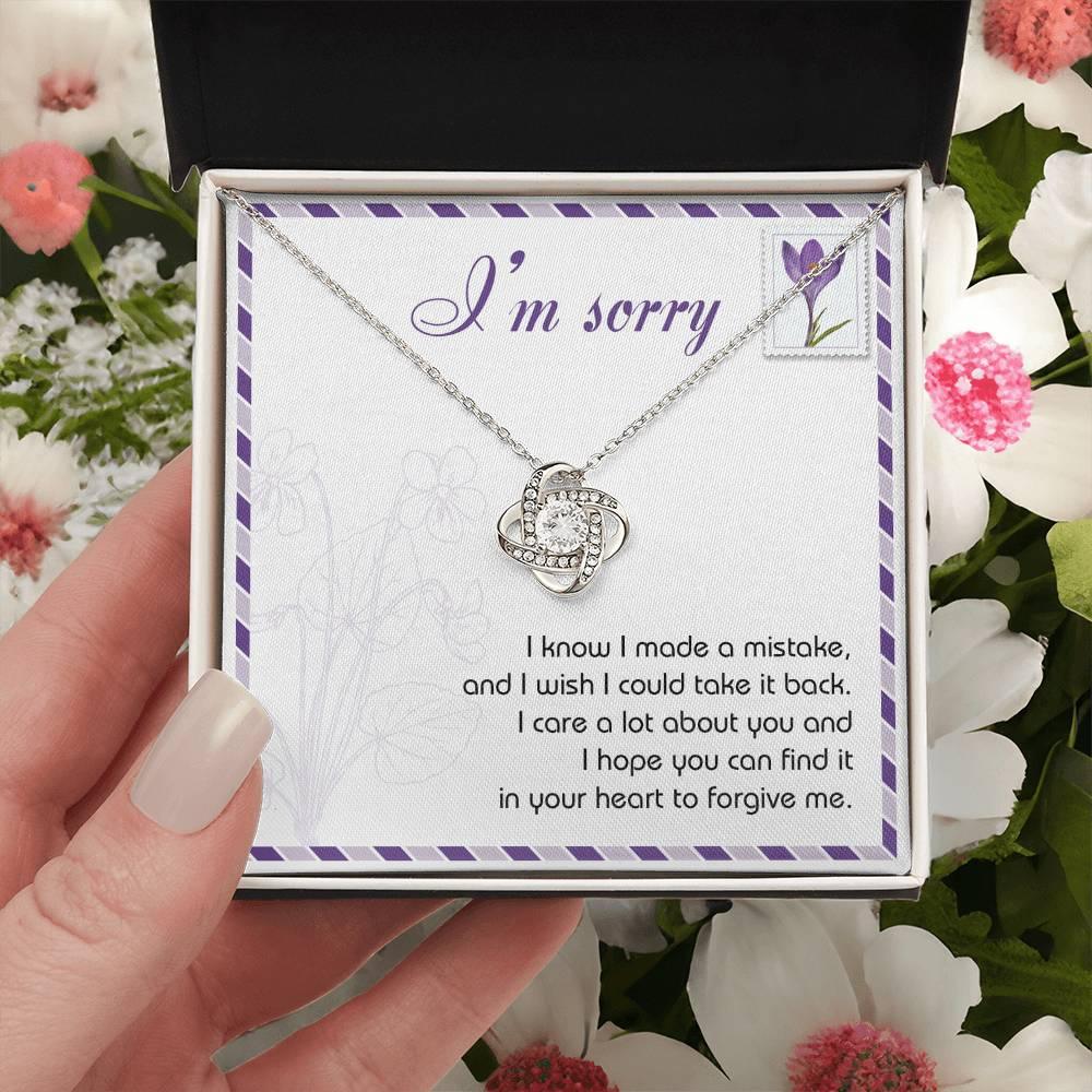 Gift for Girlfriend, Wife - Sorry, Take It Back - Love Knot Pendant Necklace - Mallard Moon Gift Shop