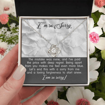 Apology Gift for Girlfriend, Wife, Soulmate - Sorry, With Deep Regret - Love Knot Pendant Necklace - Mallard Moon Gift Shop