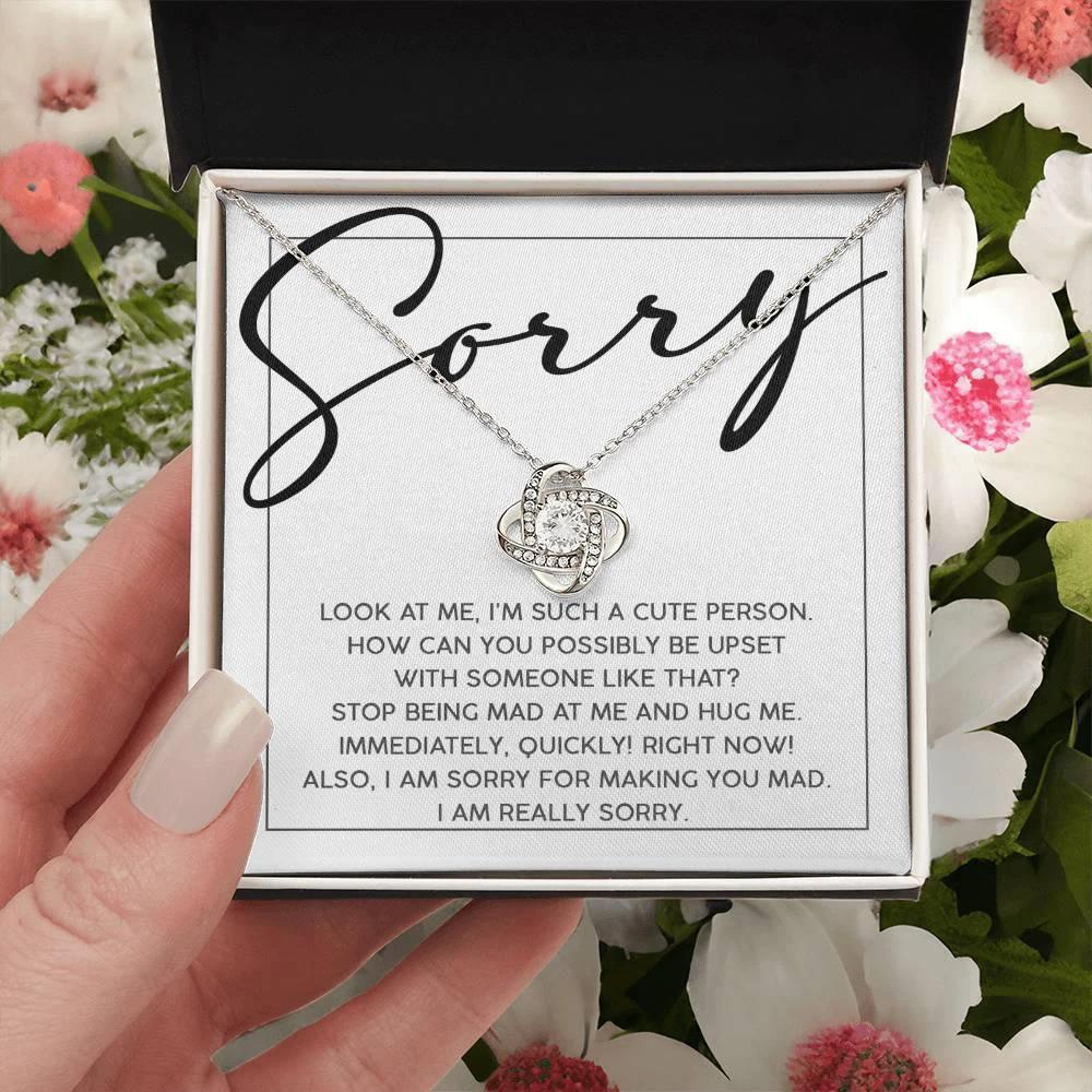 Apology Gift for Girlfriend, Wife, Soulmate - Sorry, Someone Like That - Love Knot Pendant Necklace