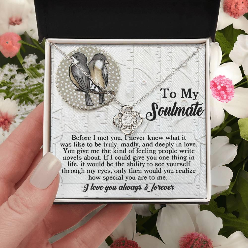 Gift for Soulmate - Write Novels - Love Knot Pendant Necklace - Mallard Moon Gift Shop