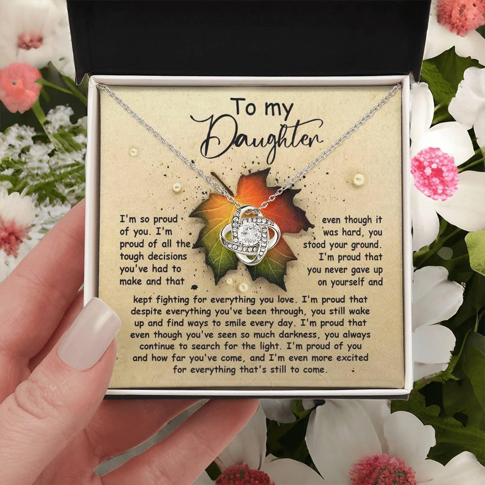 Gift for Daughter - Stood Your Ground - Love Knot Pendant Necklace - Mallard Moon Gift Shop