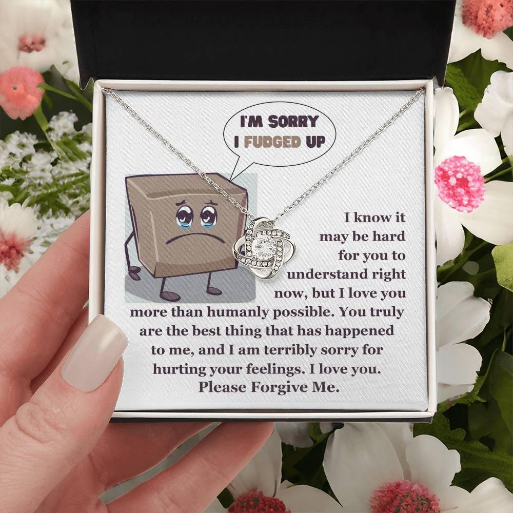 Apology Gift for Girlfriend, Wife, Soulmate - Sorry, The Best Thing - Love Knot Pendant Necklace - Mallard Moon Gift Shop