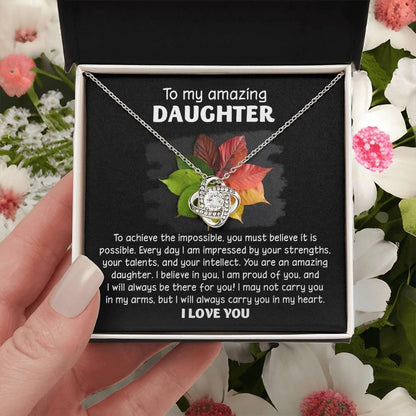 Daughter - It Is Possible - Love Knot Pendant Necklace - Mallard Moon Gift Shop