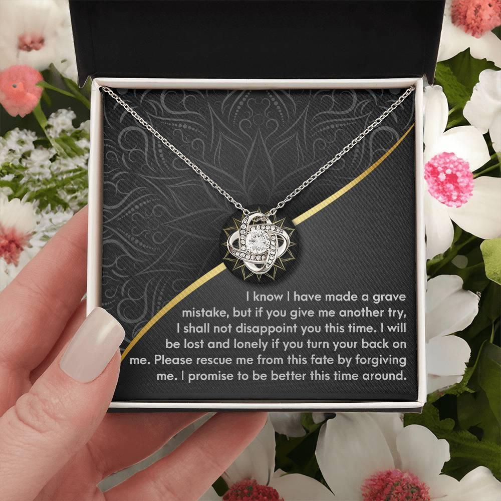 Apology Gift for Girlfriend, Wife, Soulmate-Sorry, Turn Your Back-Love Knot Pendant Necklace - Mallard Moon Gift Shop