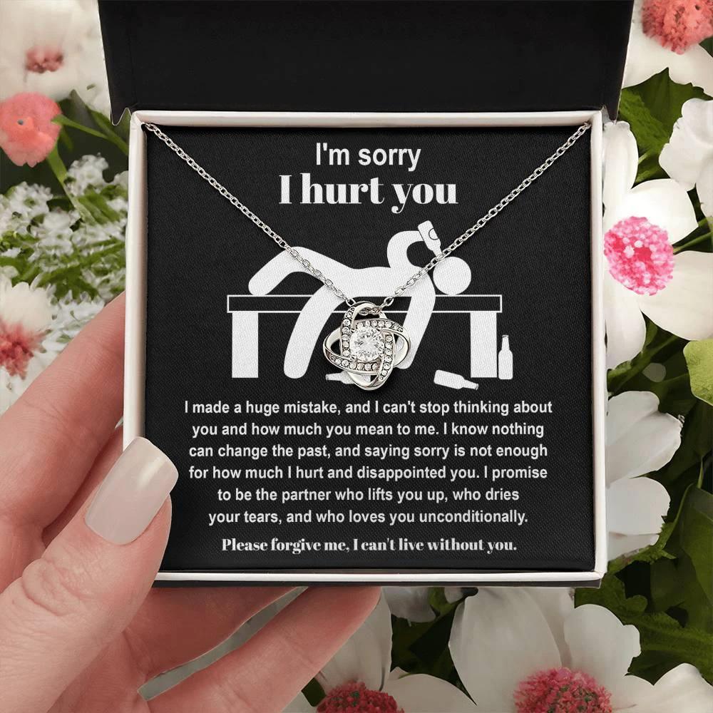 Apology Gift for Girlfriend, Wife, Soulmate - Sorry, Nothing Can Change The Past - Love Knot Pendant Necklace