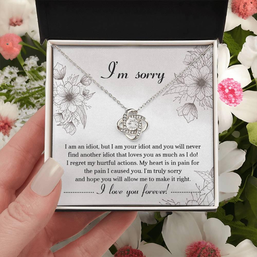 Apology Gift for Her - Sorry For The Pain I Caused You - Love Knot Pendant Necklace - Mallard Moon Gift Shop