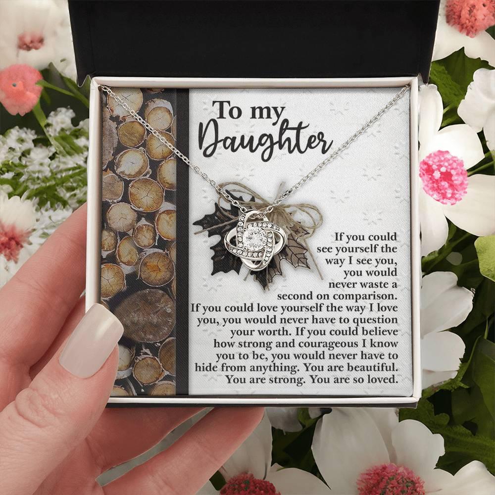 Gift for Daughter - Straighten Your Crown- Love Knot Pendant Necklace - Mallard Moon Gift Shop