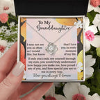 To My Granddaughter – Love Knot Necklace| “I Love You in Every Moment of My Life” Sentimental Message Card | Grandparent Gift