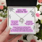 Apology Gift for Girlfriend, Wife, Soulmate - Sorry, Never Meant To Upset You - Love Knot Pendant Necklace