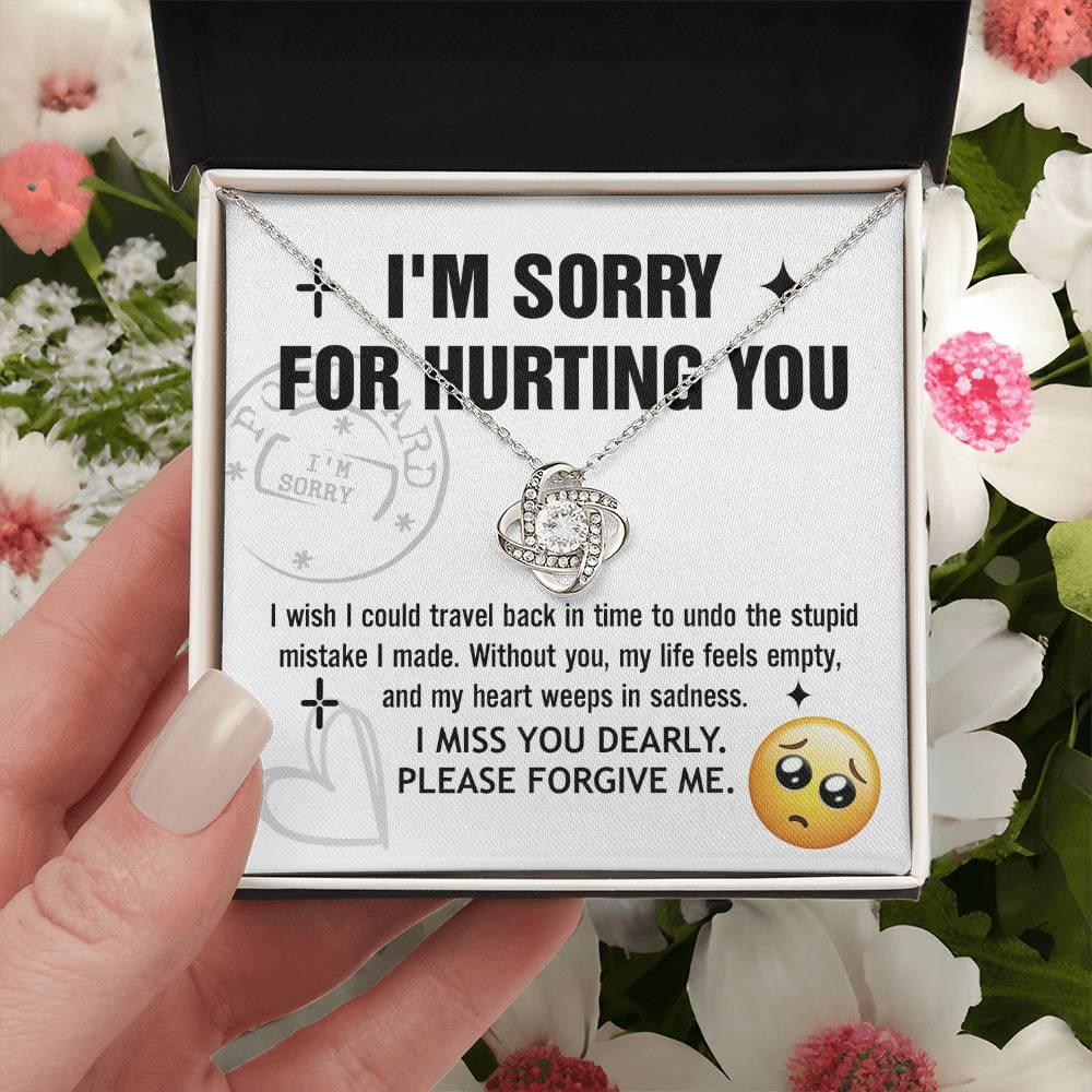 Apology Gift for Girlfriend, Wife, Soulmate - Sorry, Travel Back - Love Knot Pendant Necklace - Mallard Moon Gift Shop