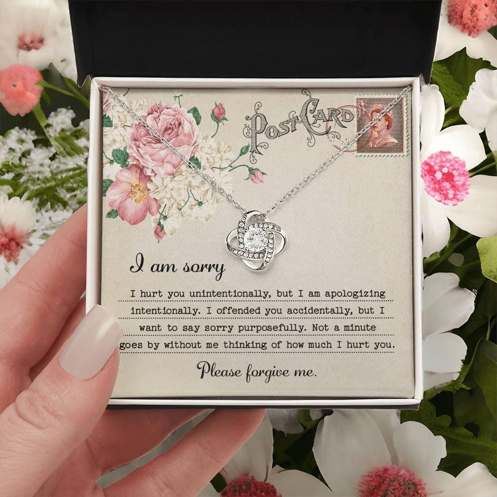 Forgive Me Gift - Sorry I Hurt You, I am Apologizing Intentionally - Love Knot Pendant Necklace - Mallard Moon Gift Shop