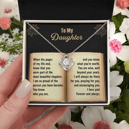 Daughter - Beyond Your Years - Love Knot Pendant Necklace - Mallard Moon Gift Shop