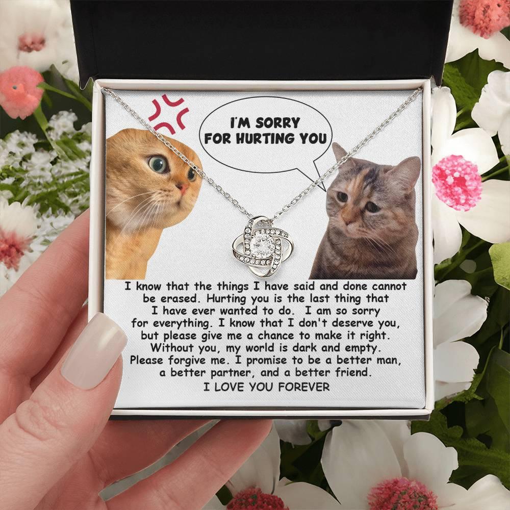 Apology Gift for Girlfriend, Wife, Soulmate - Sorry, Make It Right - Love Knot Pendant Necklace - Mallard Moon Gift Shop