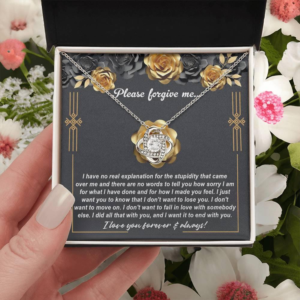 Gift for Girlfriend, Wife - Sorry, End With You - Love Knot Pendant Necklace - Mallard Moon Gift Shop