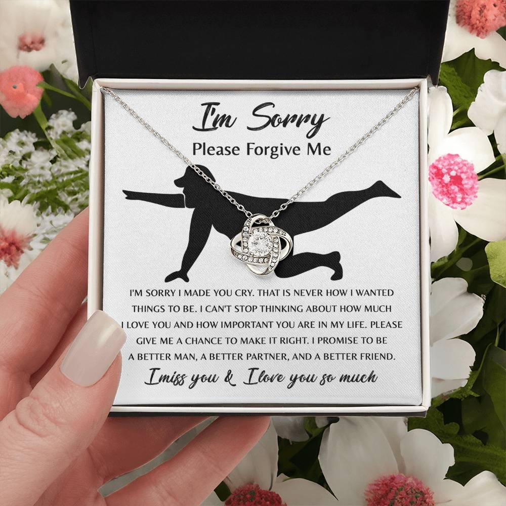 Apology Gift for Girlfriend, Wife, Soulmate - Sorry, Things To Be - Love Knot Pendant Necklace - Mallard Moon Gift Shop