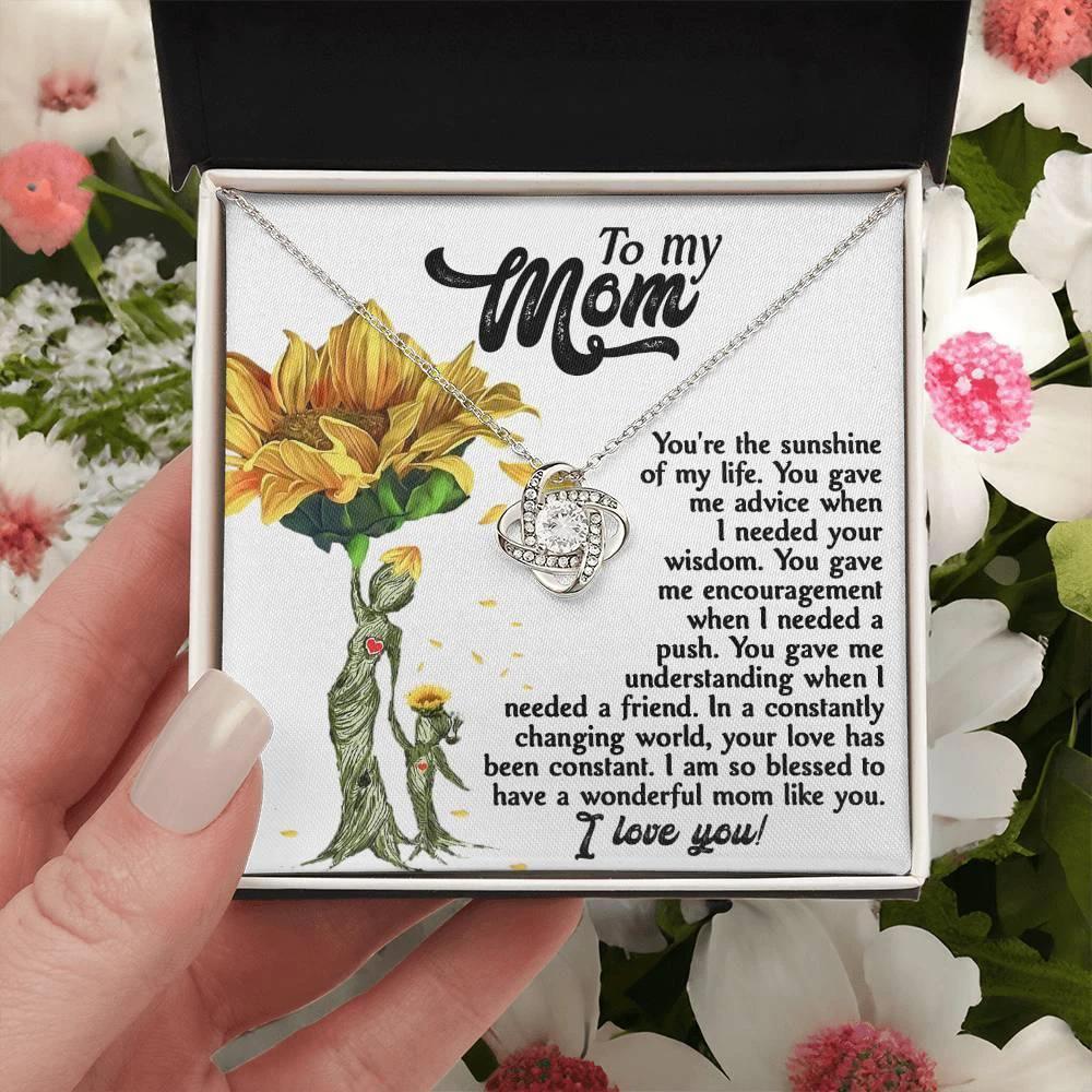Mom you are The Sunshine in my Life - Love Knot Necklace