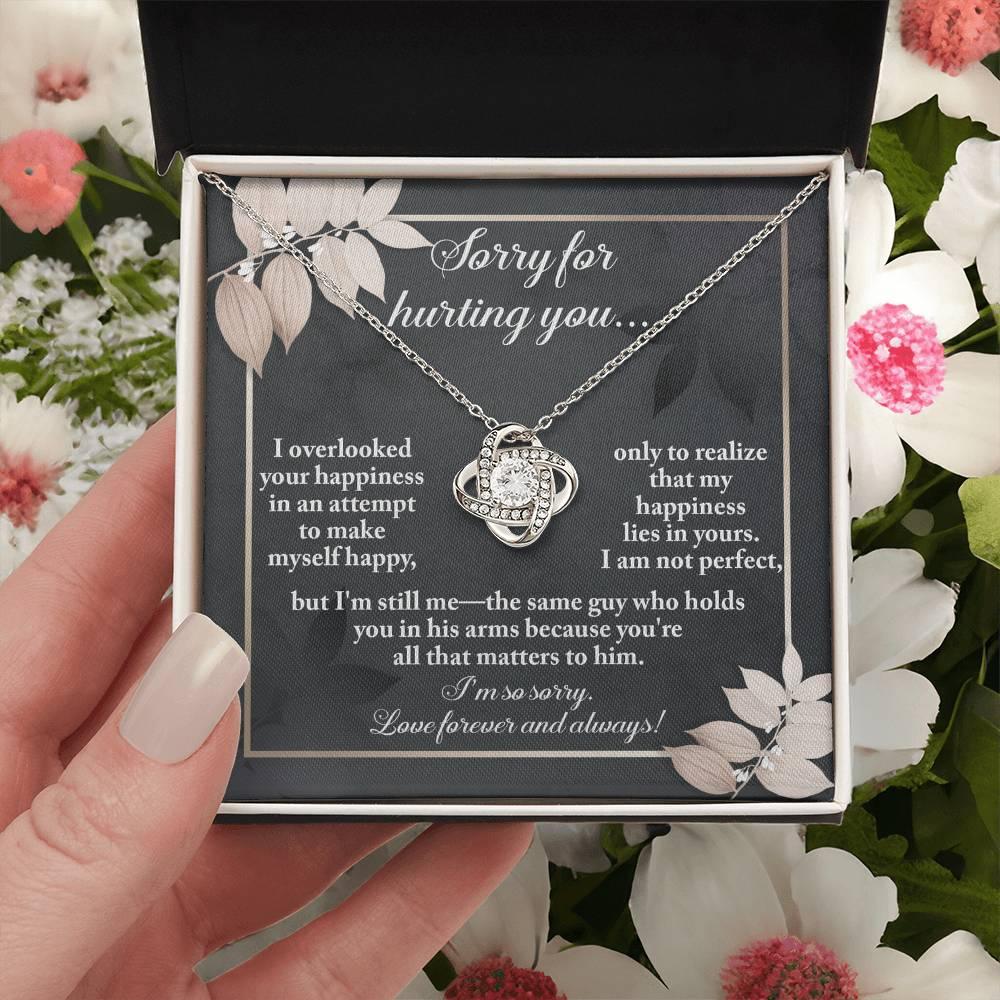 Gift for Girlfriend, Wife - Sorry, Lies In Yours - Love Knot Pendant Necklace - Mallard Moon Gift Shop