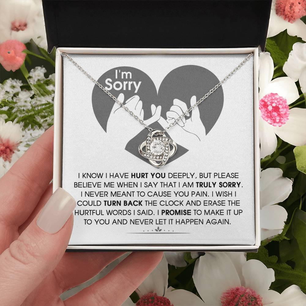 Apology Gift for Girlfriend, Wife, Soulmate - Sorry, Hurtful Words - Love Knot Pendant Necklace - Mallard Moon Gift Shop