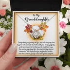 To My Granddaughter – Love Knot Necklace | Cute Fox Woodland Message Card | “Everywhere You Journey” Sentimental Gift from Grandparent