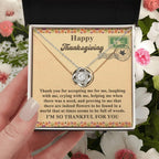 Thanksgiving Gift for Her – “I’m So Thankful for You” Love Knot Necklace with Message Card | Heartfelt Gratitude Gift for Her