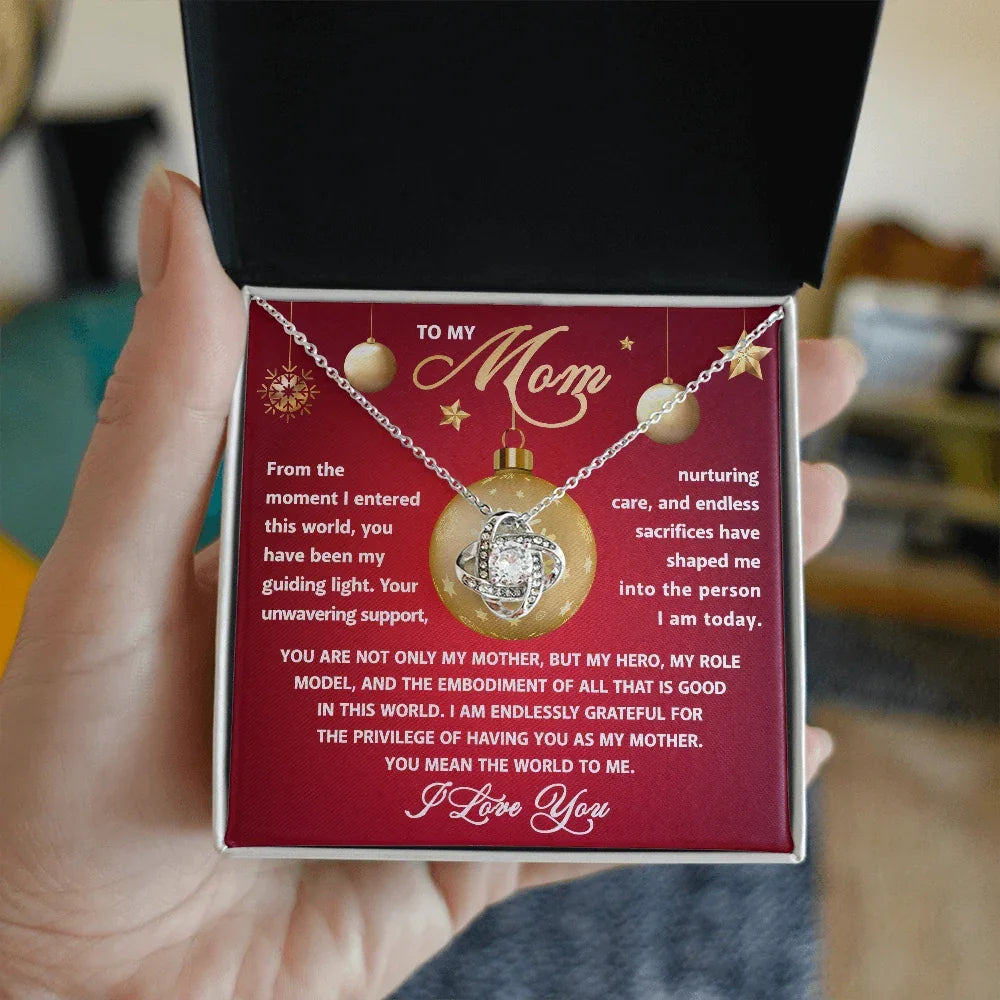 Gift for Mom - My Guiding Light - Love Knot Necklace