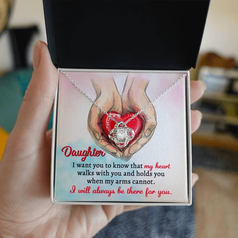 Gift for Daughter- I Will Always Be There Love Knot Pendant Necklace - Mallard Moon Gift Shop