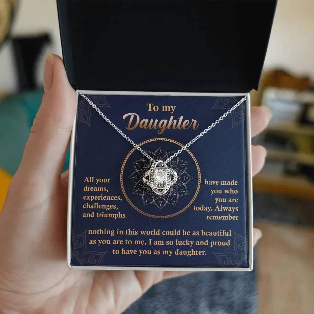 Daughter Gift - All Your Dreams Love Knot Pendant Necklace
