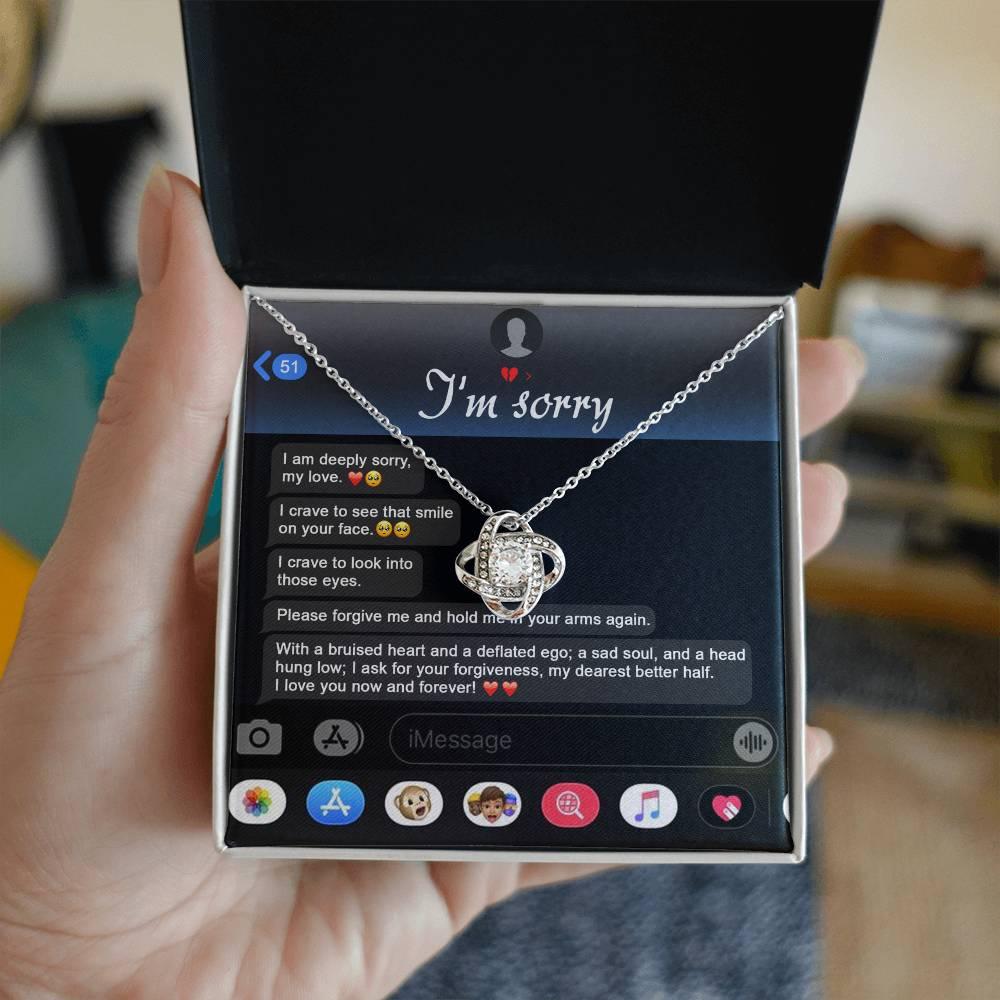 Gift for Girlfriend, Wife - Sorry, Rebuild Our Connection - Love Knot Pendant Necklace - Mallard Moon Gift Shop