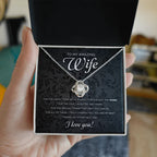 To My Amazing Wife – Romantic Love Knot Necklace with Message Card | Cherished Gift for the Happy Times We've Shared