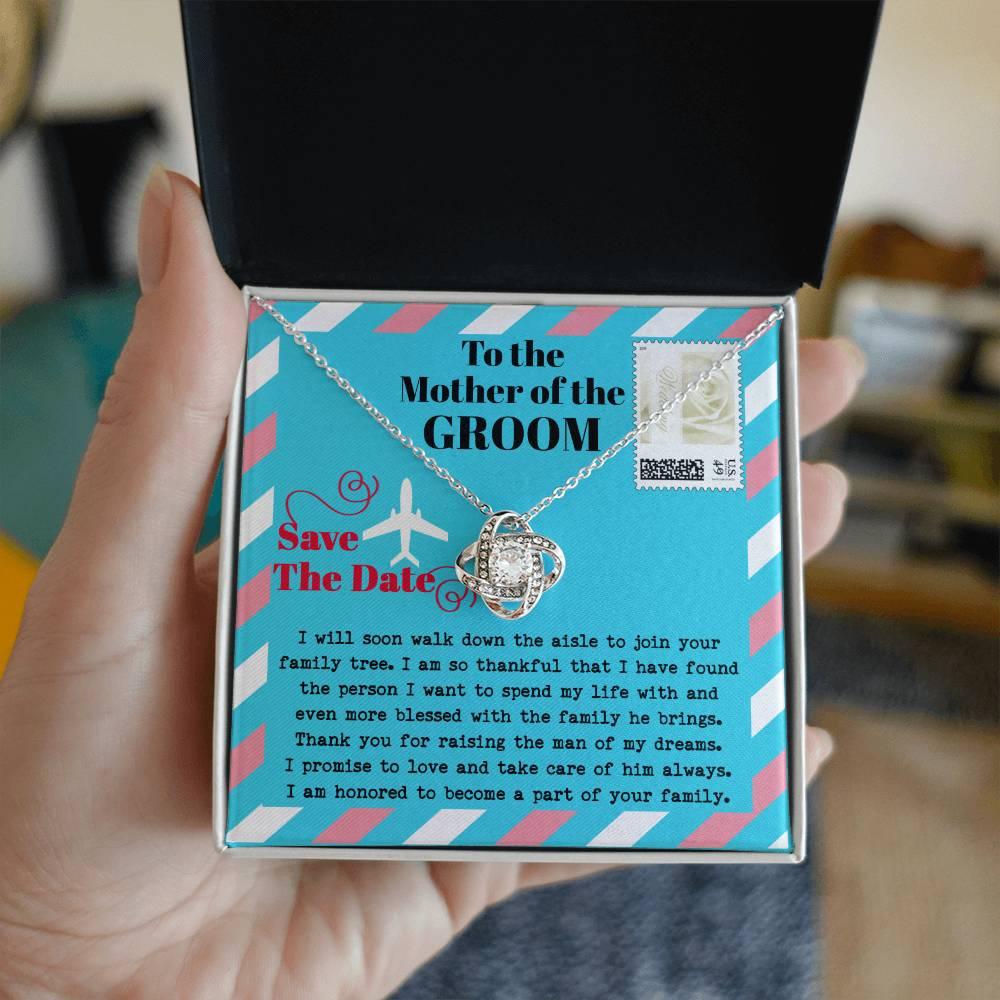 Mother of the Groom Gift Join your Family Tree Love Knot Pendant Necklace - Mallard Moon Gift Shop