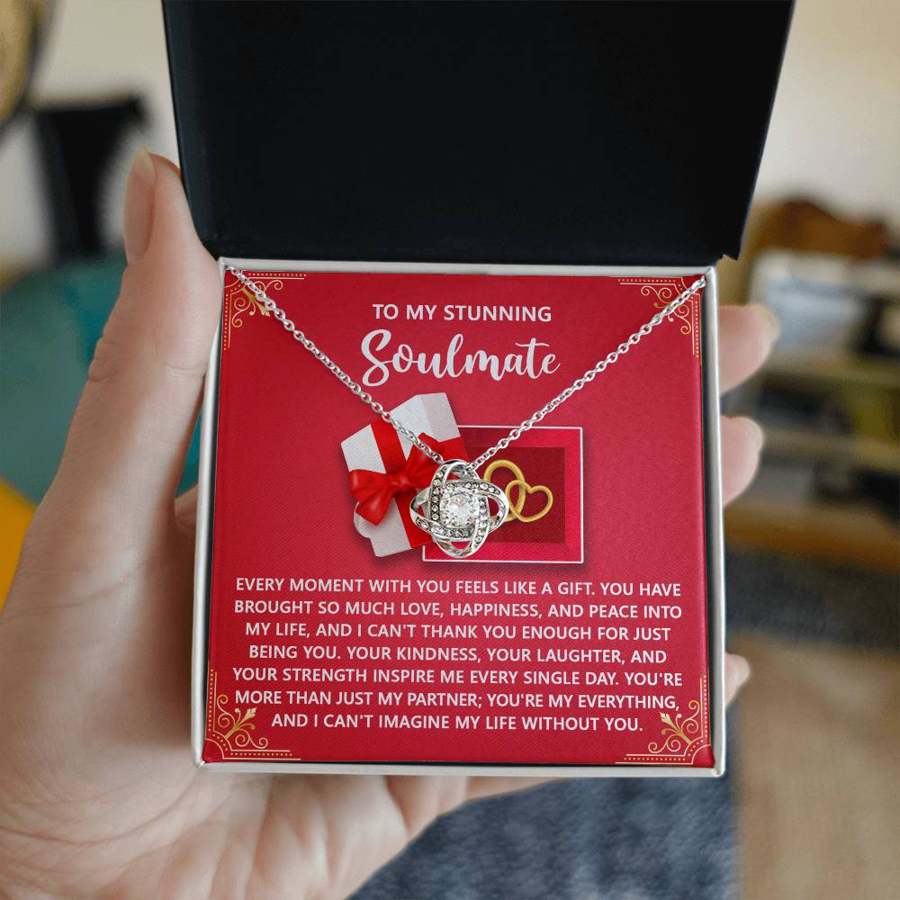 Romantic Anniversary, Valentine's Day Gift for Soulmate, Wife, Girlfriend - Feels Like A Gift - Love Knot Pendant Necklace - Mallard Moon Gift Shop