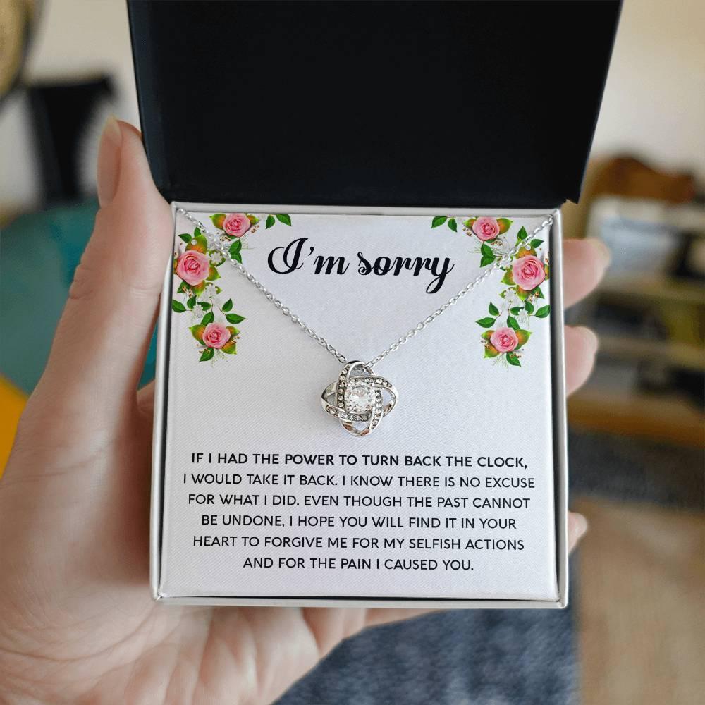Gift for Girlfriend, Wife - Sorry, Make It Right - Love Knot Pendant Necklace - Mallard Moon Gift Shop