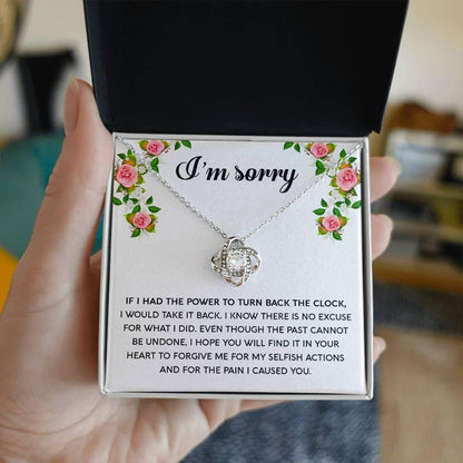 Gift for Girlfriend, Wife - Sorry, Make It Right - Love Knot Pendant Necklace - Mallard Moon Gift Shop