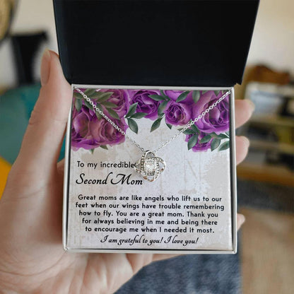 Bonus Mom Gift I am Grateful For You Love Knot Necklace - Mallard Moon Gift Shop