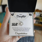 Daughter Graduation Class of 2024 Don't Stop Here Love Knot Pendant Necklace