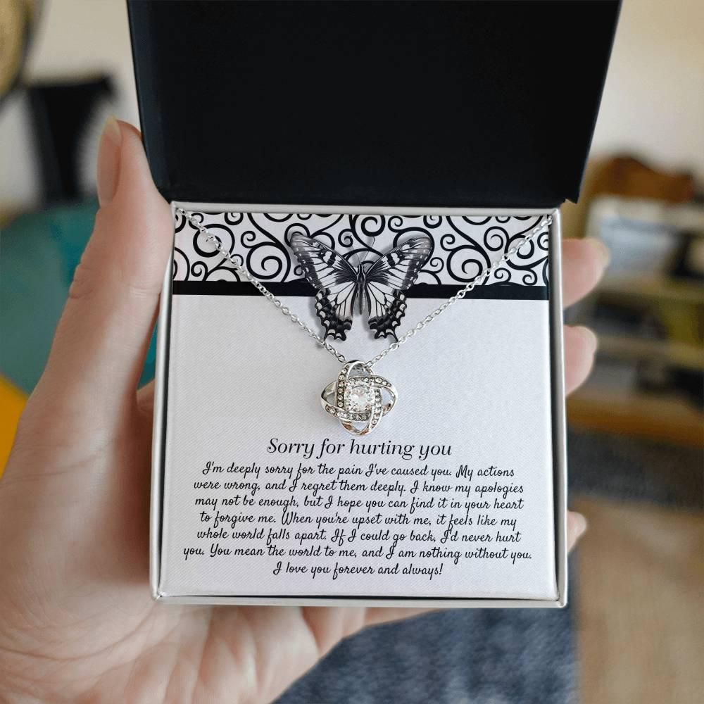 Apology Gift - Sorry for Hurting You - I am Nothing Without You - Love Knot Pendant Necklace - Mallard Moon Gift Shop