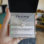 Gift for Girlfriend, Wife - Sorry, I'm Not Perfect - Love Knot Pendant Necklace