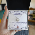 Gift for Girlfriend, Wife - Sorry, I'm A Fool - Love Knot Pendant Necklace