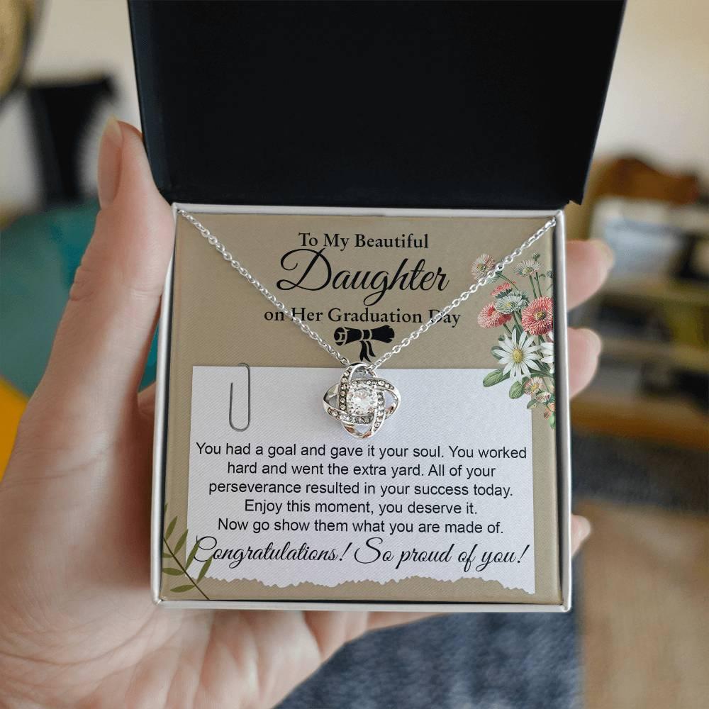 Daughter Graduation Necklace - Congratulations I am Proud of You Class of 2024 - Mallard Moon Gift Shop
