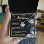 To My Soulmate – Love Knot Necklace with Elegant Forever & Always Message | Romantic Gift for the One You Cherish Most
