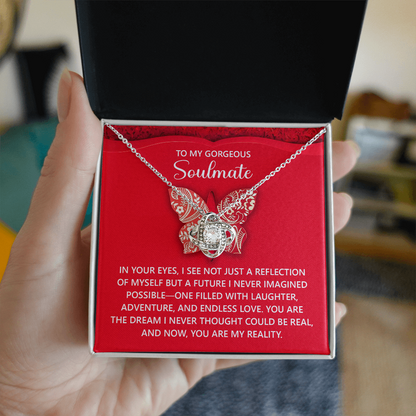 Gift for Soulmate - Endless Love - Romantic Love Knot Necklace with Sentimental Message